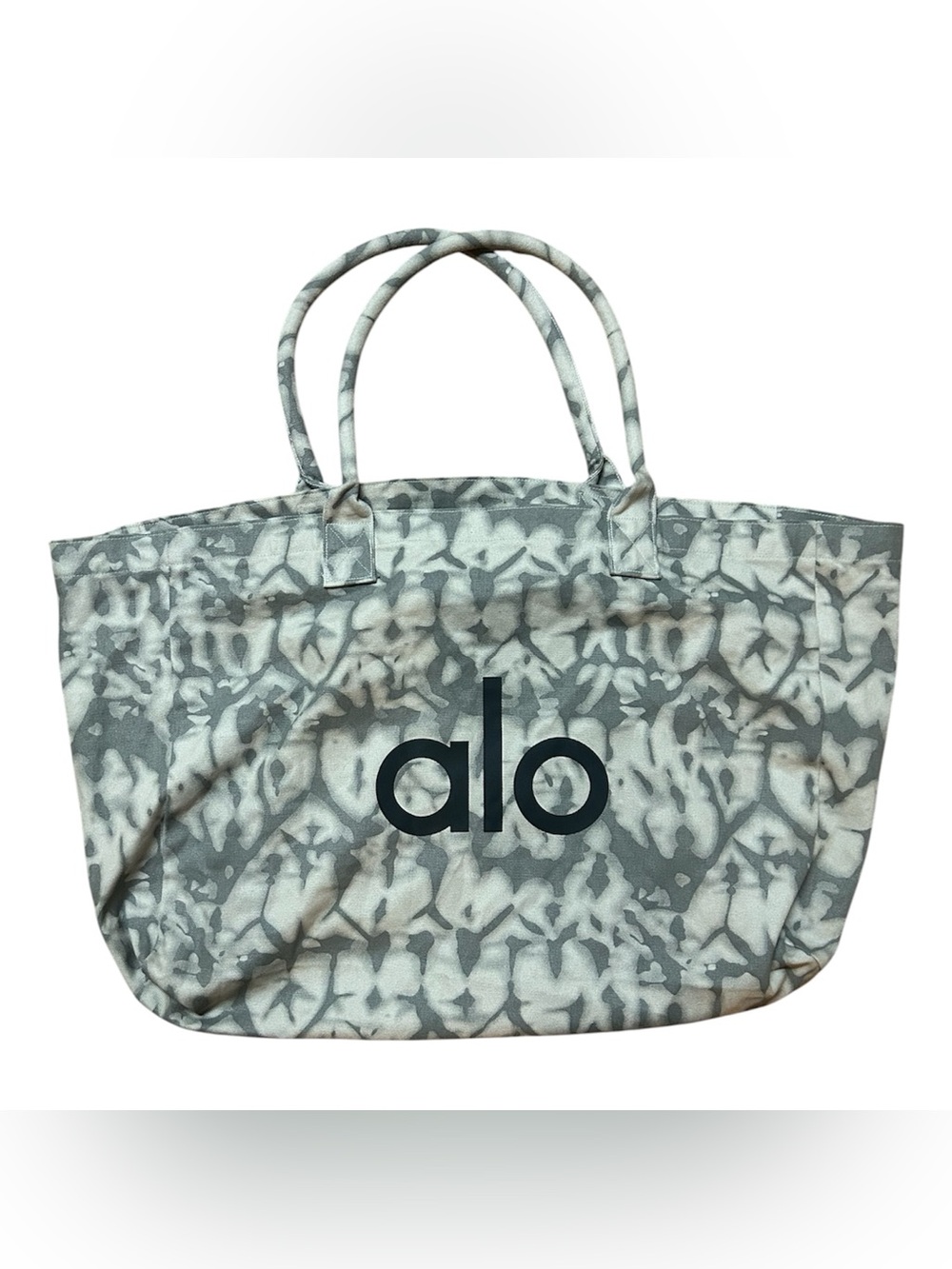 ALO Yoga Gray Tie-Dye Canvas Tote